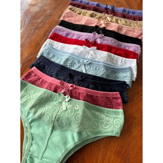 Kit 5 Calcinhas em Algodão Conforto com Renda Cotton Femininas Anti Alérgico Não Marca em Oferta na Shopee