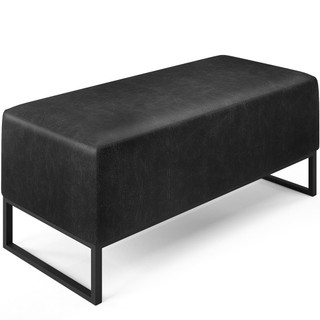 Puff Decorativo Para Sala de Estar Cléo W01 Base de Ferro 90 cm Couríssimo Preto Brilho - Lyam Decor em Oferta na Shopee