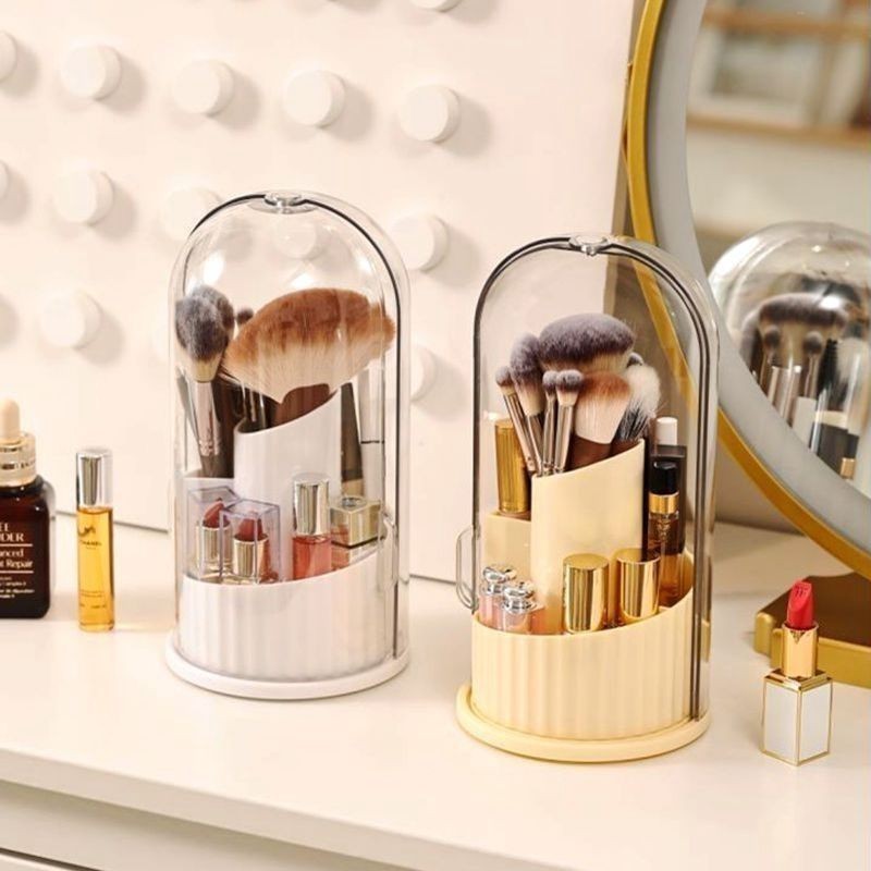Organizador E Tampa De Suporte De Maquiagem, Tapete Giratóri Escova Tubo de armazenagem de maquiagem