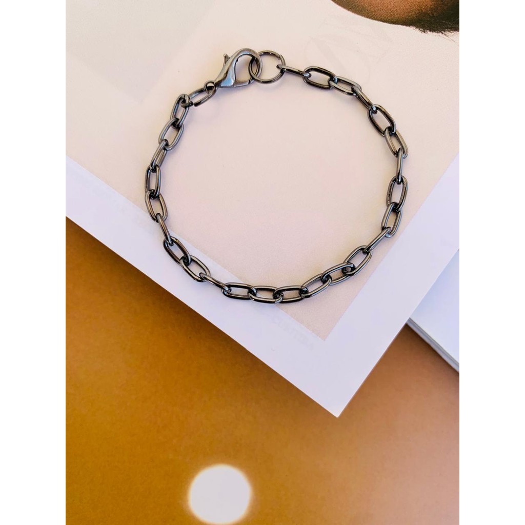 Pulseiras Semi Joia Verniz Italiano pulseira Ródio Negro
