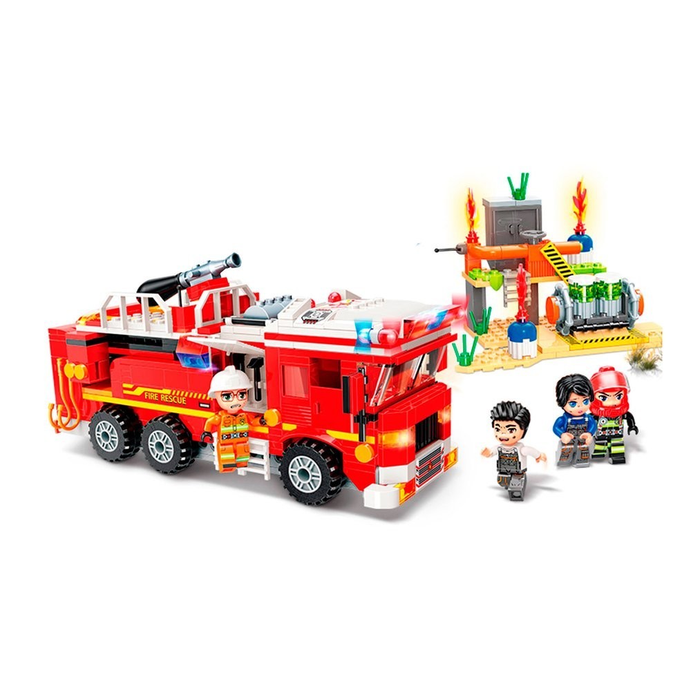 Blocos de Montar Com 539 Peças Bombeiros ao Resgate Tubulação Coleção Mine City Qman Brinquedo Infantil