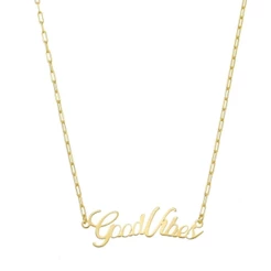 COLAR FEMININO GOOD VIBES FOLHEADO À OURO 18K