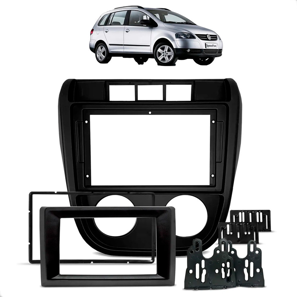 Moldura De Painel 2DIN Multimidia Dvd Volkswagen Spacefox 2003 Até 2009 em Oferta na Shopee