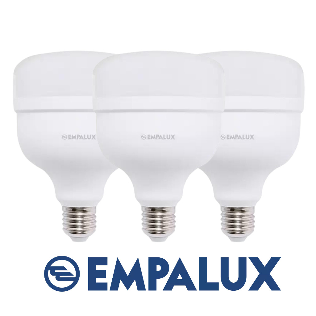 Kit 3 Lâmpadas Alta Potência 30W ECO 6500K E27 EMPALUX em Oferta na Shopee