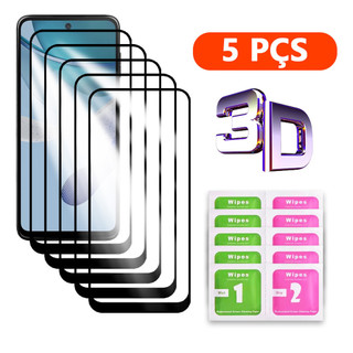 Kit 5 Película 3D Vidro Temperado Para Todos Motorola  Moto G84 G54 G34 G24 G14 G04 G73 G53 G23 G13 G30 G20 G10