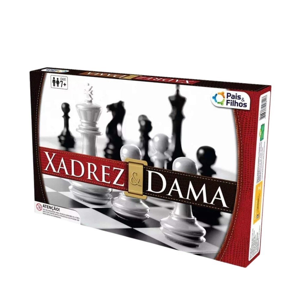 Jogo Clássico Xadrez e Dama Pais e Filhos - 2811-1 em Oferta na Shopee
