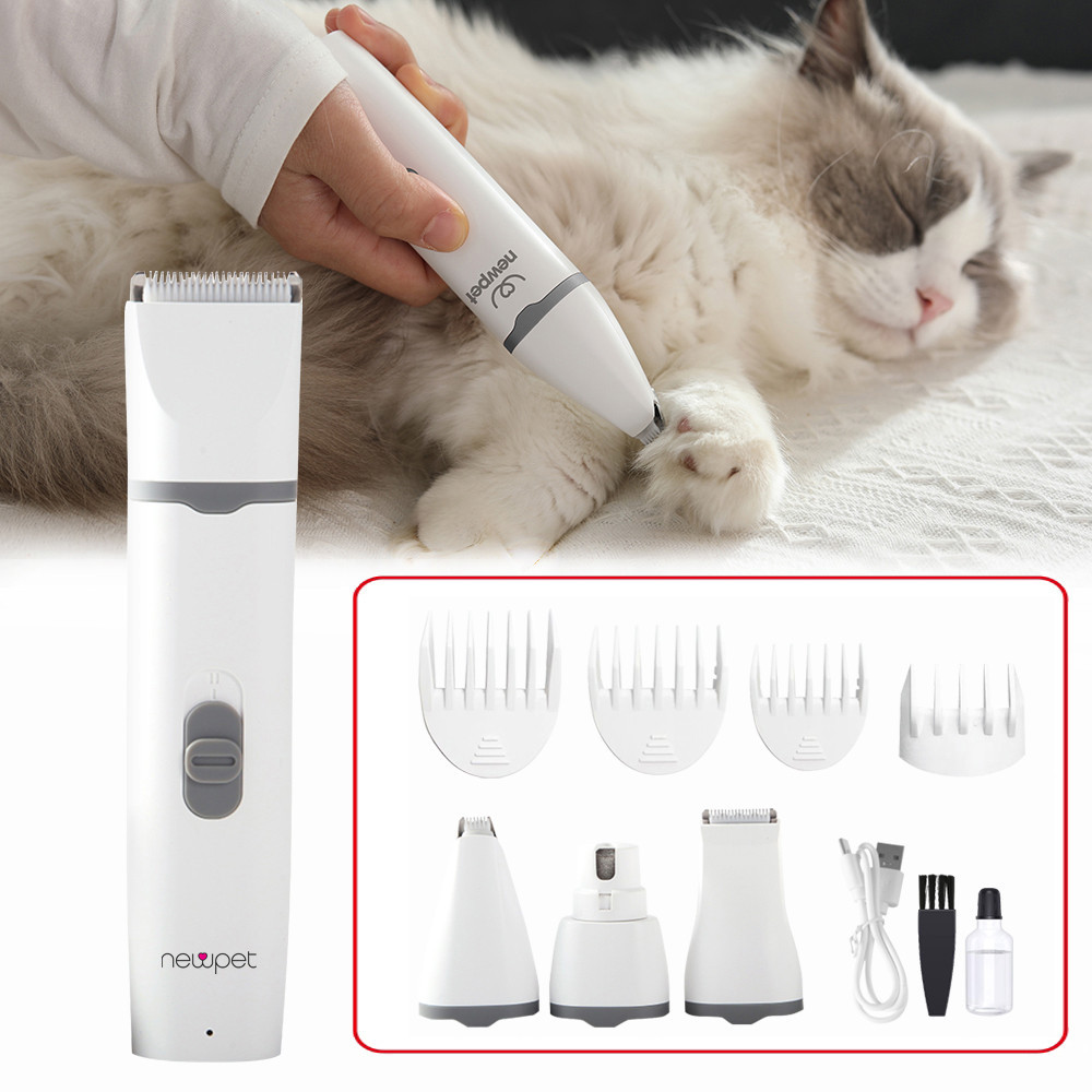 Newpet 4 em 1 Cortador De Pelos Elétrico Para Animais De Estimação -Bivolt. em Oferta na Shopee