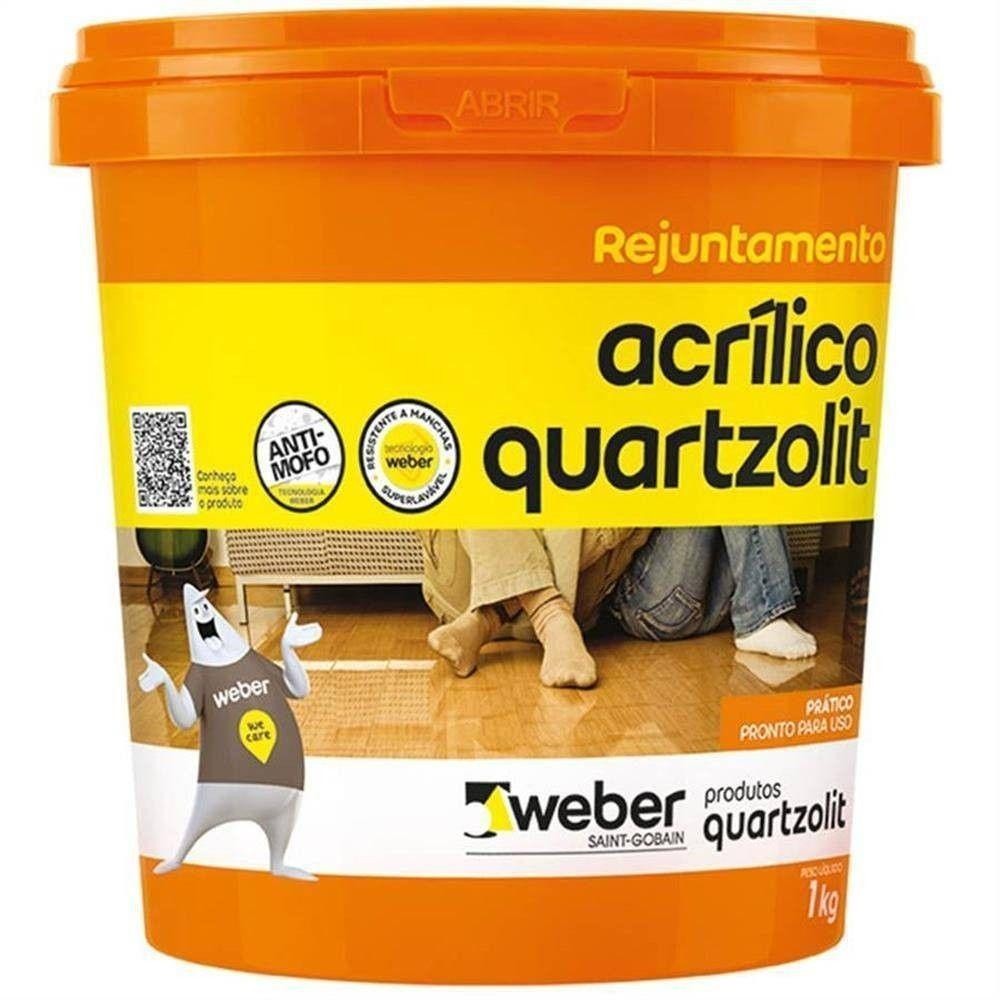 Rejunte Acrílico 1kg Cinza Platina Quartzolit em Oferta na Shopee
