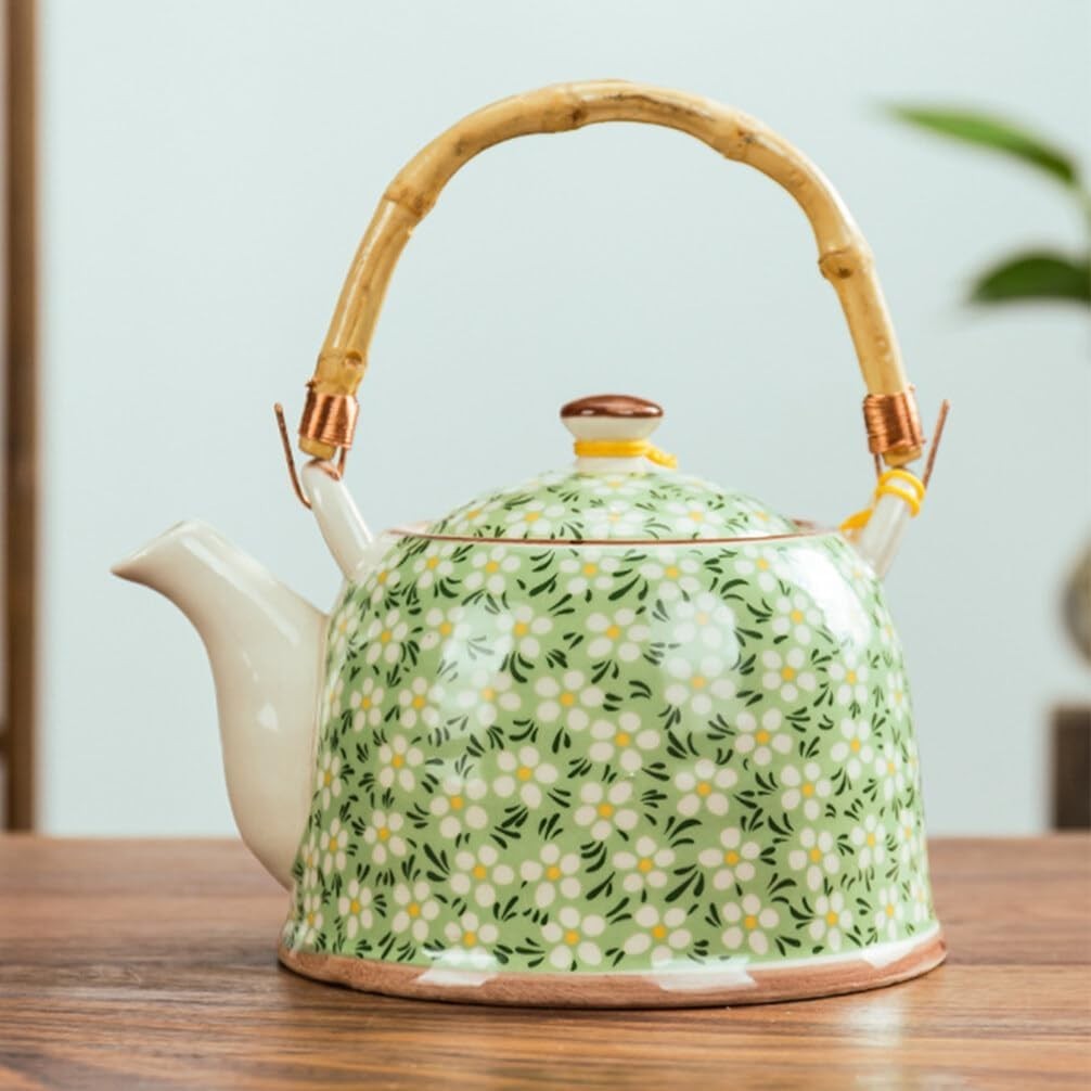 Bule Japonês 900ml de Porcelana com Infusor – Tokyo / Chá / Alça Bambu / Bebidas Quentes /...