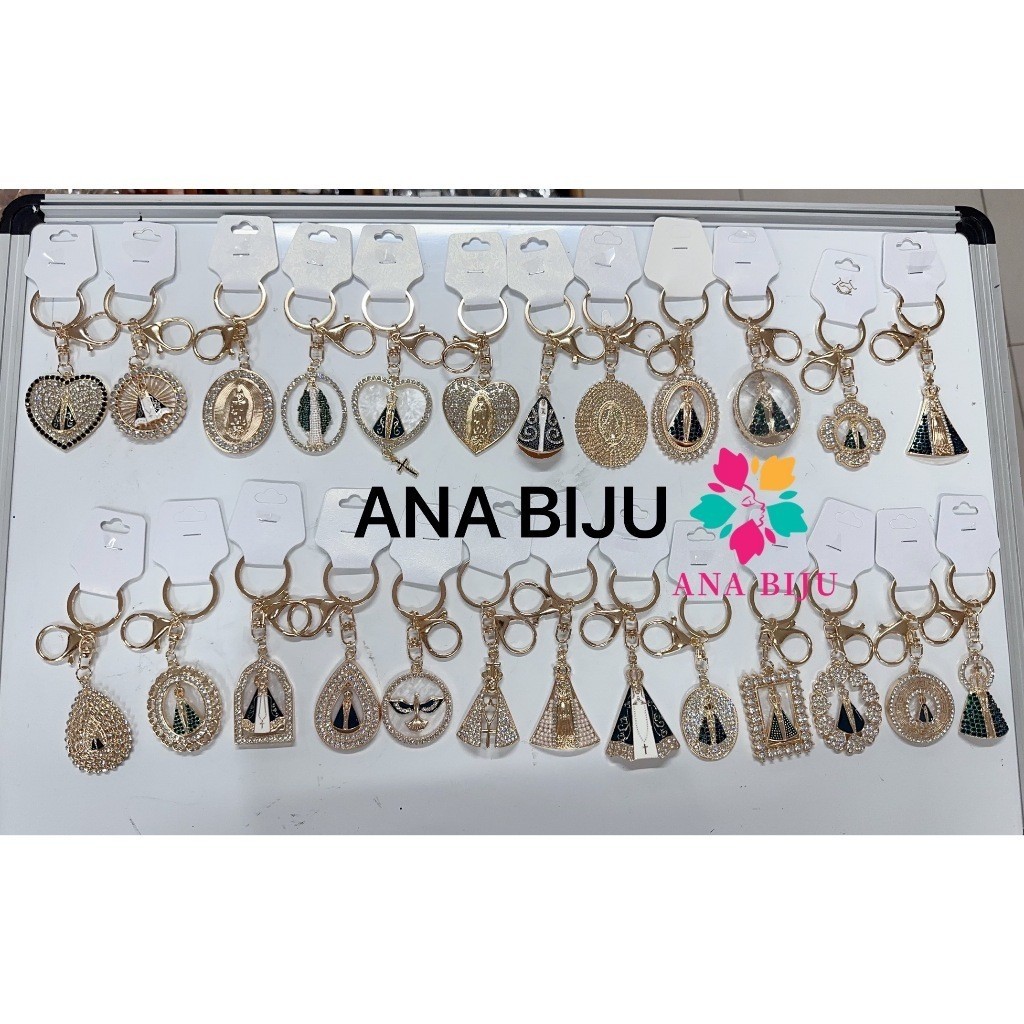 KIT 12 PCS Chaveiro De Metal avançado Delicado Com Strass Maria/Modelo aleatorios · foto 2