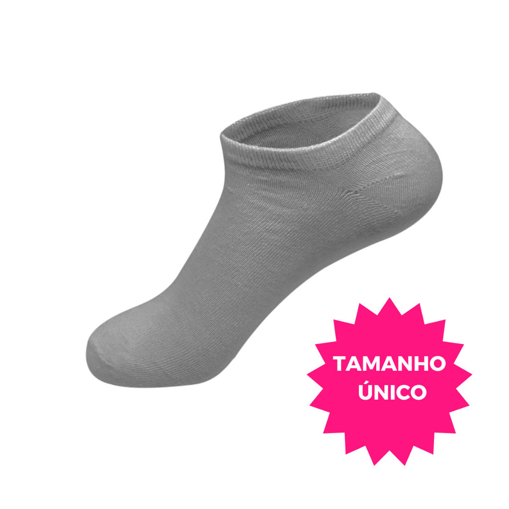 Kit 6 Meias Algodão Invisivel Cinza Algodão M2 Tamanho Único - Men Clothes