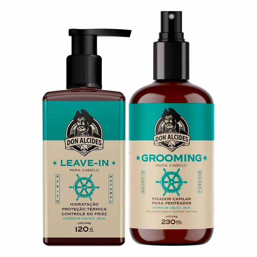 Kit Leave-in 120g e Grooming Cabelo Calico Jack Don Alcides