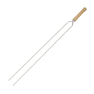 Espeto Duplo Mor Aço Cromado, Cabo Madeira, 95cm - 3210 em Oferta na Shopee