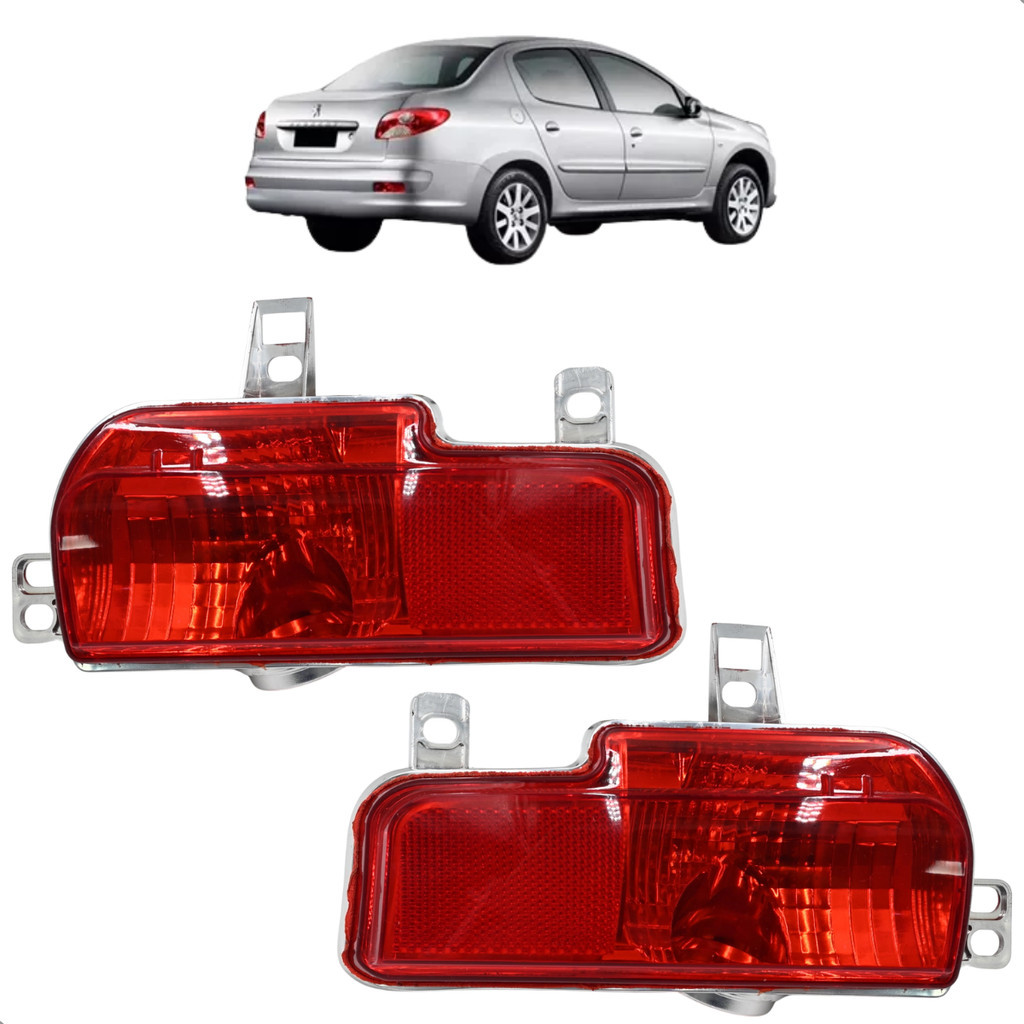 Kit 2 Lanterna Traseira Anti Neblina Peugeot 207 2008 2009 2010 Até 2013