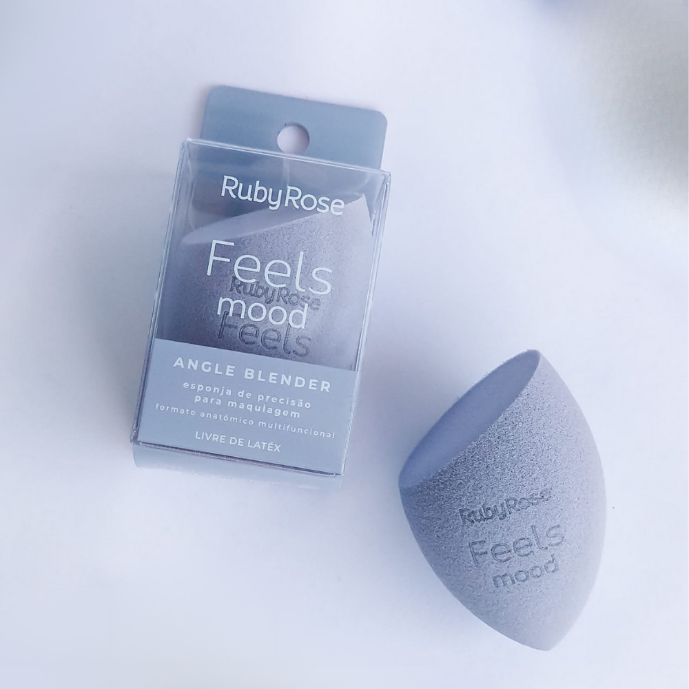 Esponja  De Maquiagem Esponjinha Beauty Blender Feels Mood Ruby Rose Macia Base Pó Corretivo Alta Precisão