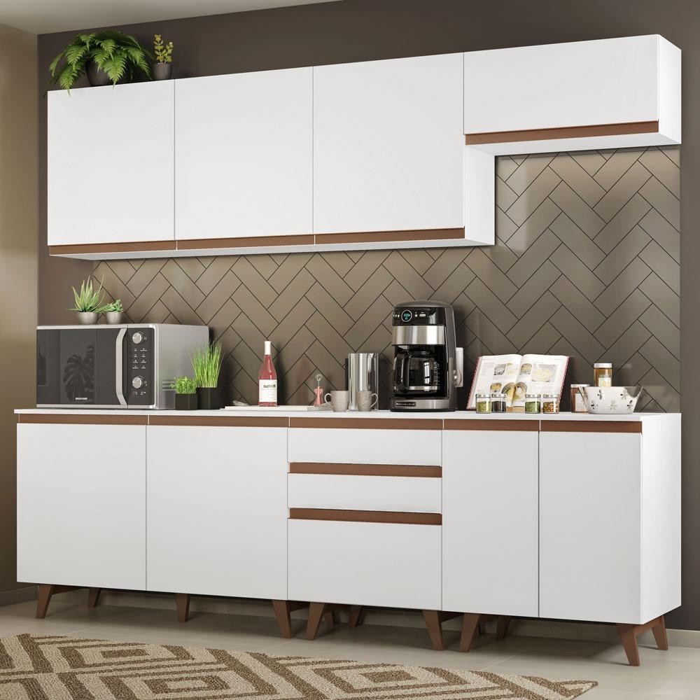 Cozinha Completa Madesa Reims 250001 com Armário e Balcão - Branco em Oferta na Shopee