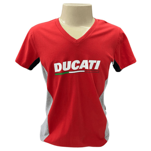 Camisa Allboy Esportiva Moto Feminina Ducati Vermelho Cinza