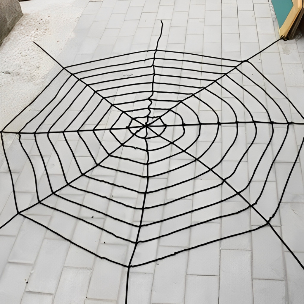 Teia de Aranha Preta Decorativa 2,5M para o Halloween