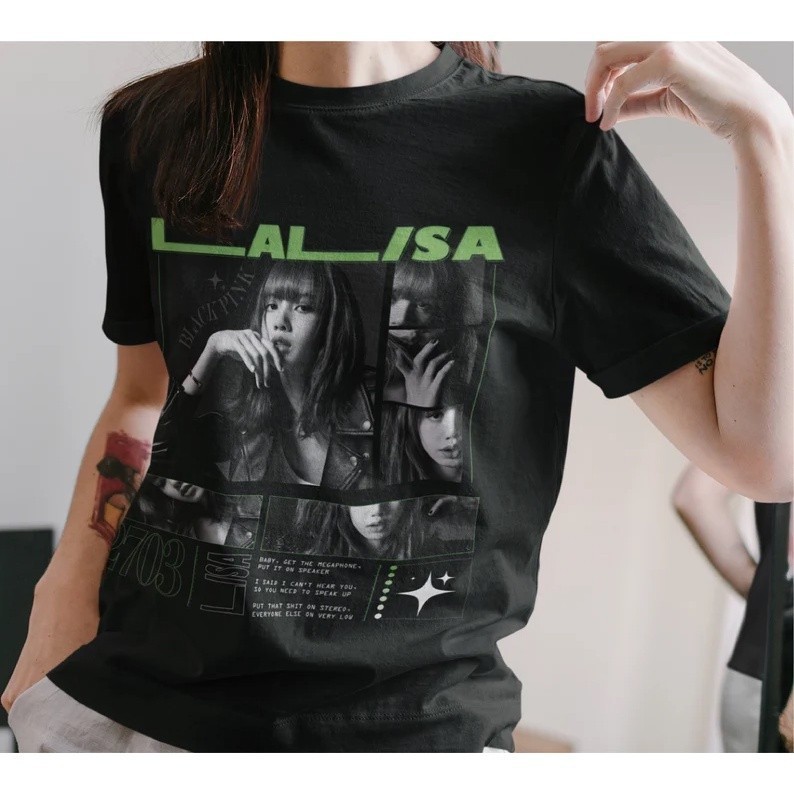 Camiseta T-shirt Unissex Algodão Grupo Kpop Blackpink Lalisa Lisa Manoban Idol ! fashion