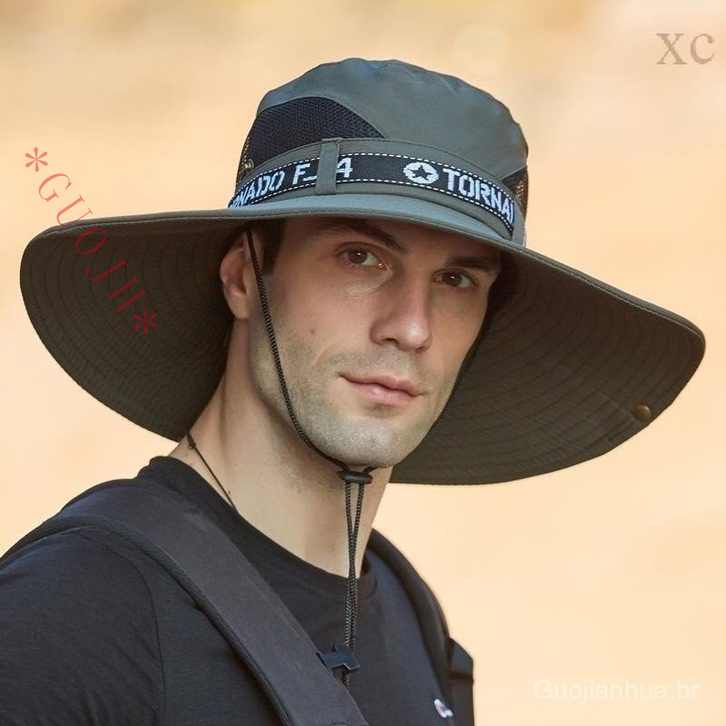 Protetor Solar Respirável Chapéu De Verão Para Homens Com Tamanho Superior Brim Face 742