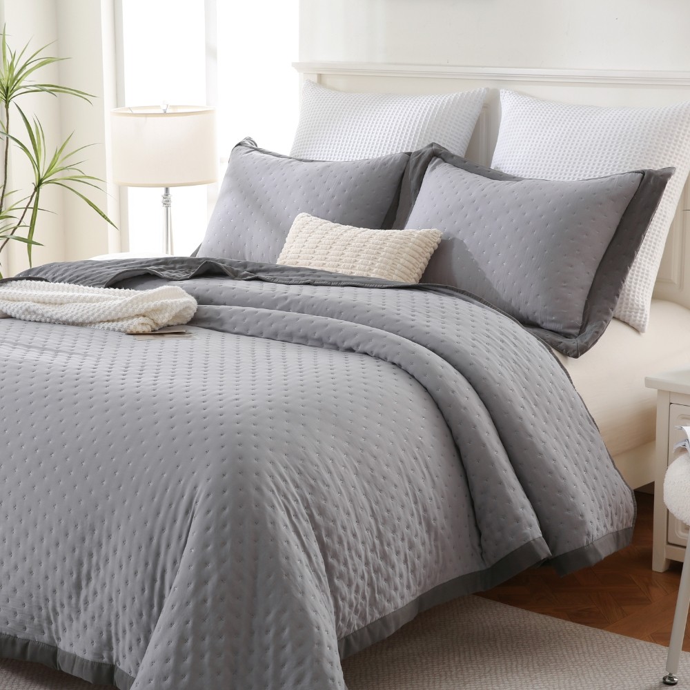 Kit Cobre Leito Colcha Casal Paris Bicolor Percal 300 fios  Silver em Oferta na Shopee