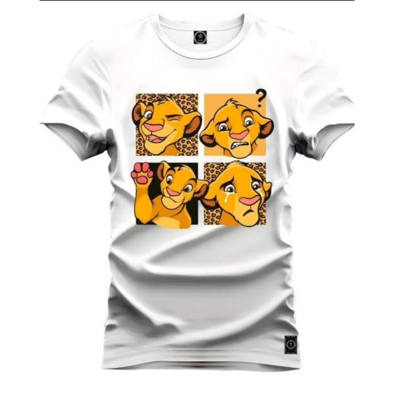 camiseta do simba guarda do leão.  desenho rei leão malha 100%algodão plus size