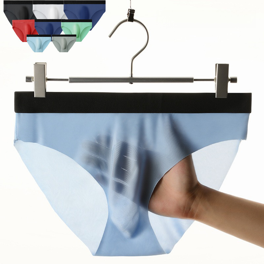 Conjunto LIZIYI 3 Cuecas Masculinas de Seda Sem Costura Respirável Ultra-Fina Macia Confortável Cuecas de Verão