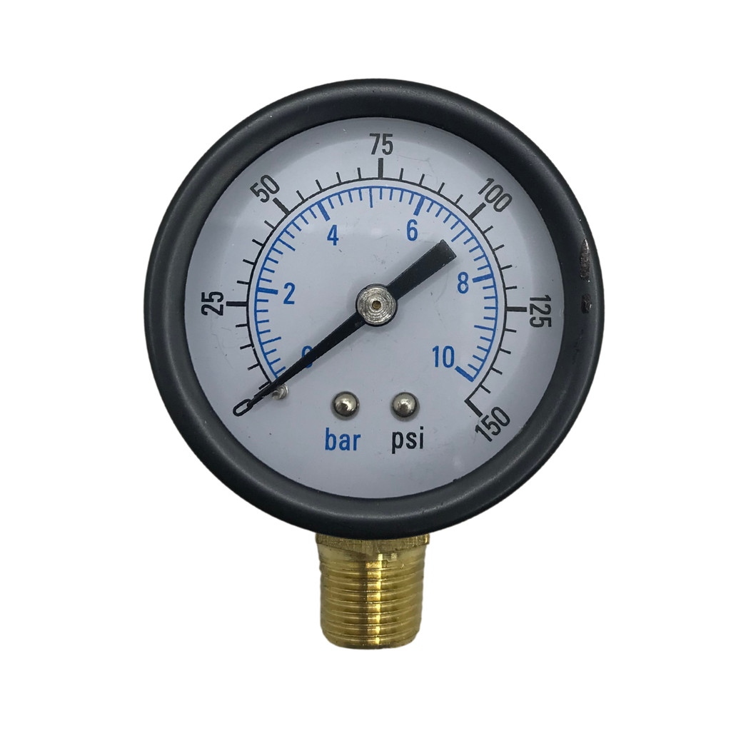Manômetro Rosca Vertical 1/4 Escala 10 bar 150psi Visor 50mm
