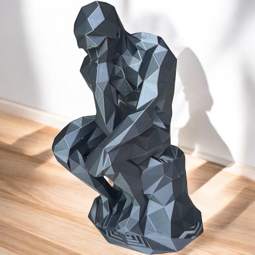 Escultura O Pensador 3D Decorativa Moderna Geométrica Premium Estátua Luxo Para Escritório Home Office Minimalista 17cm em Oferta na Shopee