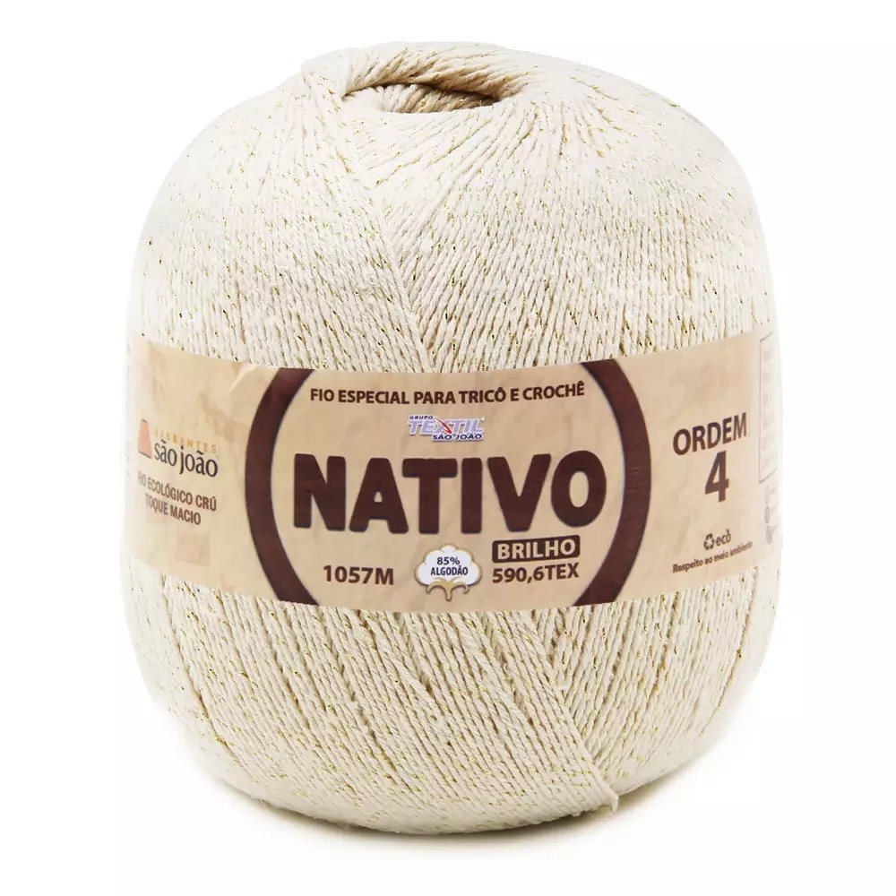 Novelo Barbante Linha Nativo Brilho Cru 700 Gramas em Oferta na Shopee