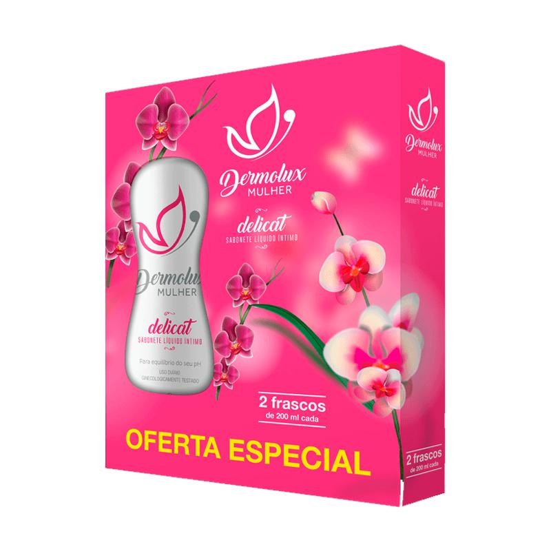 Kit Sabonete Líquido Íntimo Dermolux Mulher Delicat 2 Unidades 200ml - Health