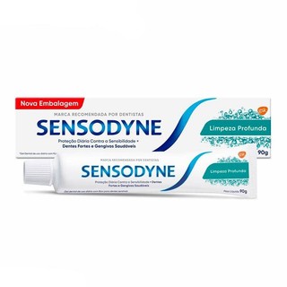 Creme Dental Sensodyne Limpeza Profunda 90g em Oferta na Shopee