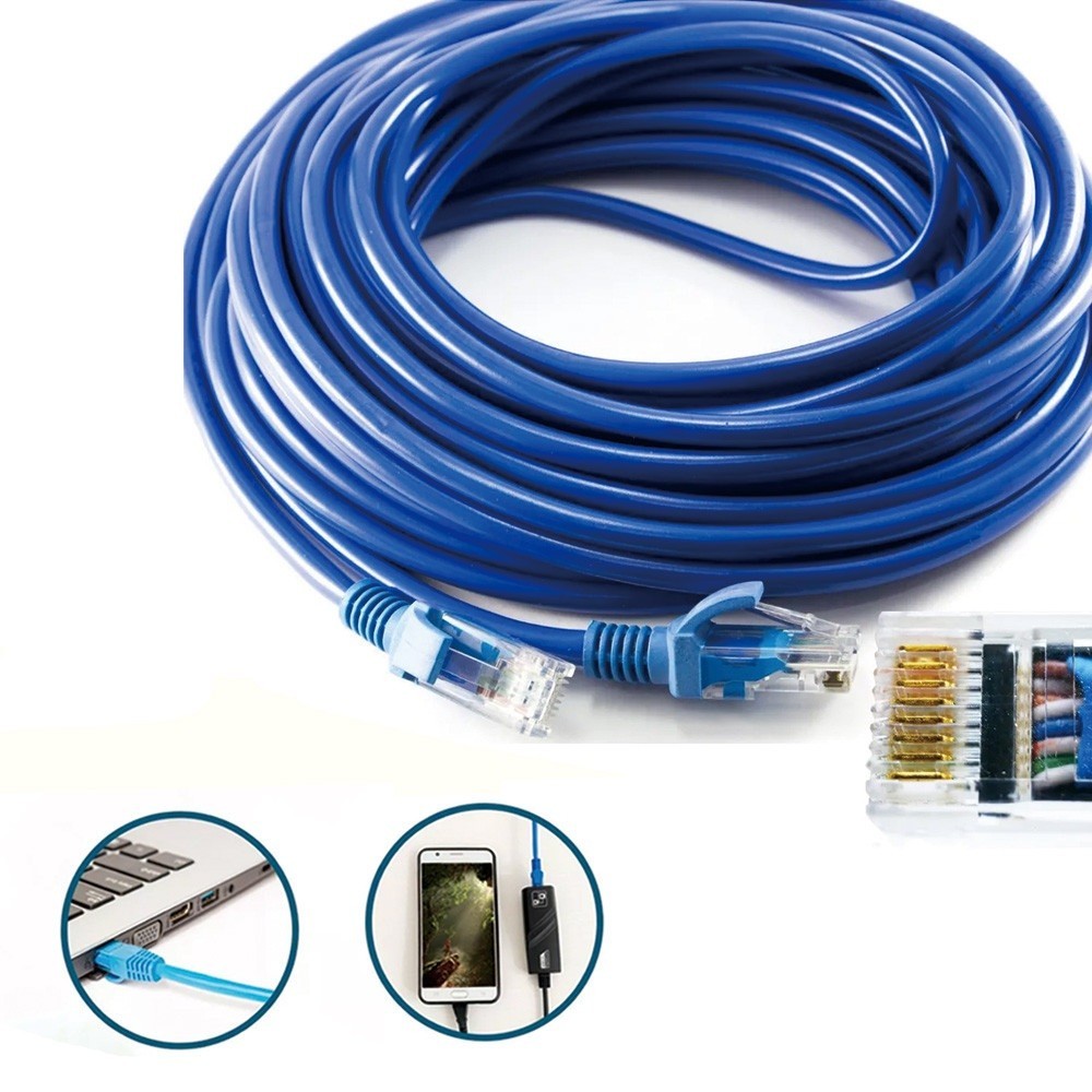 Cabo de Rede LAN Ethernet Cat6/5e Azul RJ45 Montad — imagem 2 de 2