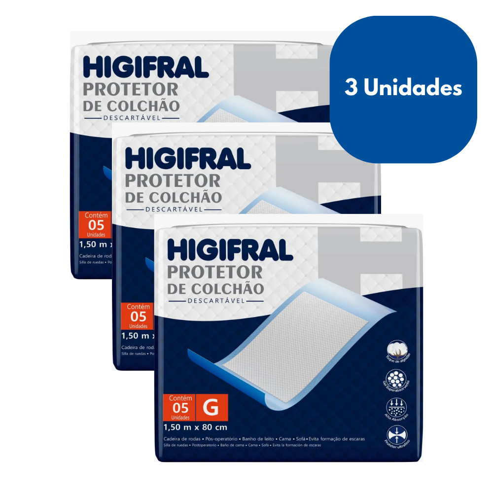 Kit 3 Protetor de Colchão Higifral Descartável G c/5 em Oferta na Shopee