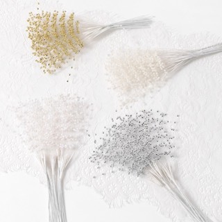 10 Pçs Varas De Pérola Dourada Miçangas Em Hastes De Fio Para Guirlanda Buquê De Pérolas De Casamento Nupcial Decoração em Oferta na Shopee