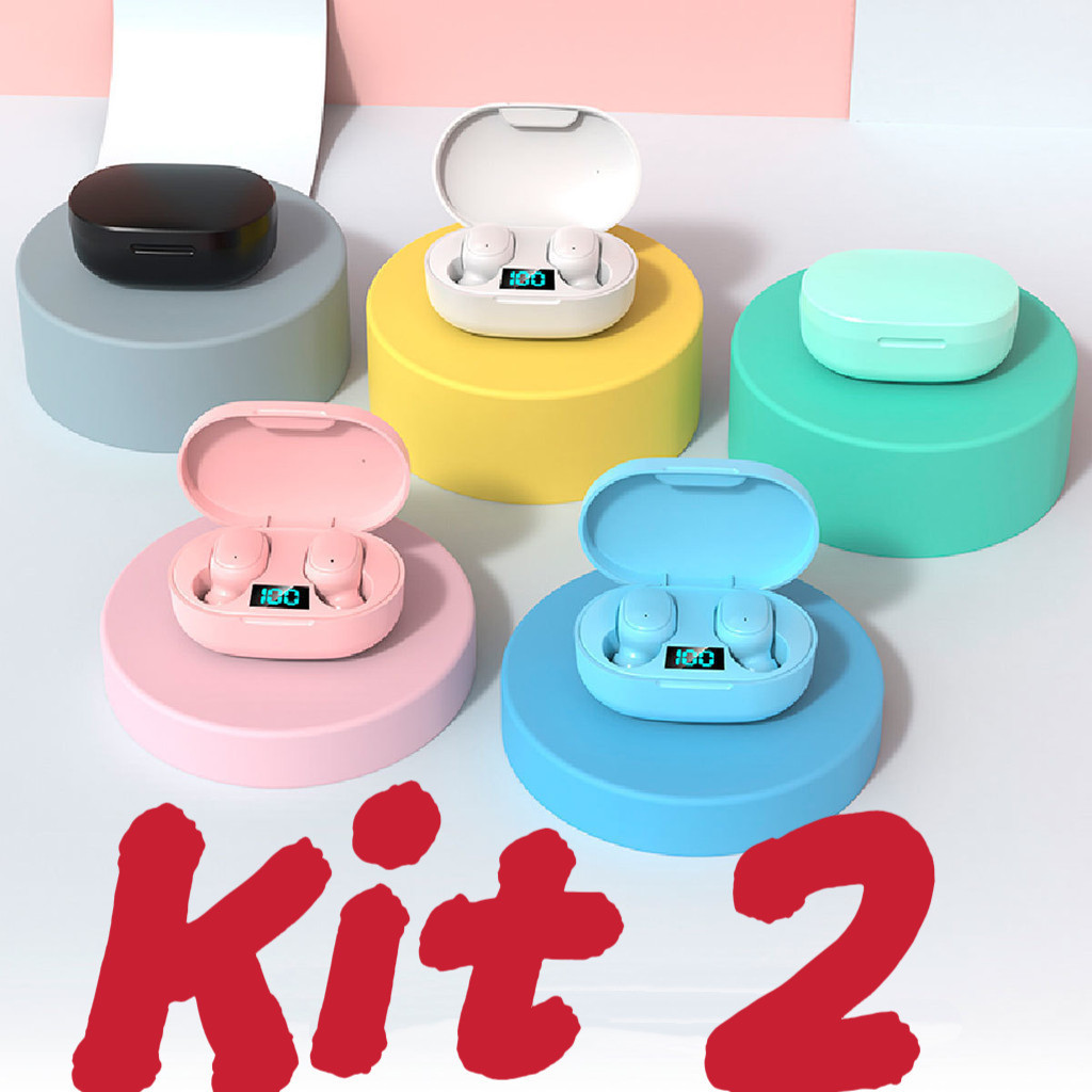 kit 2 Fashion E6s Fone Sem Fio TWS Bluetooth 5.0 em Oferta na Shopee