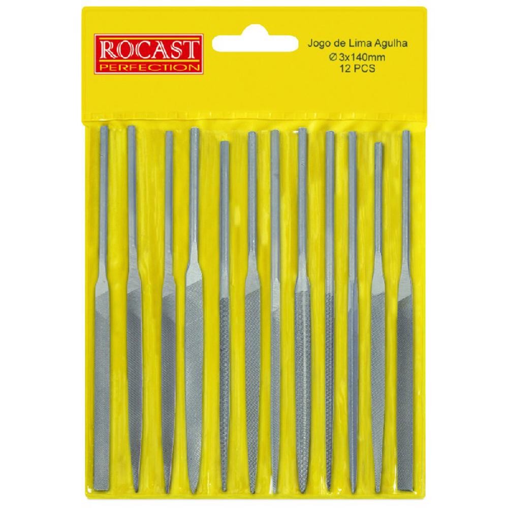 Jogo Kit de Limas Agulha 140mm - 12 Peças - Rocast em Oferta na Shopee