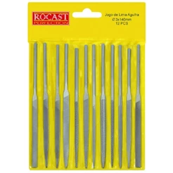 Jogo Kit de Limas Agulha 140mm - 12 Peças - Rocast