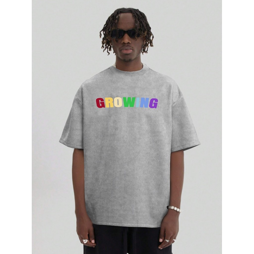 Blusa Plus Size Oversized Cinza Camiseta Fitness Estampa T Shirt Bordada Life Style Camisa Academia