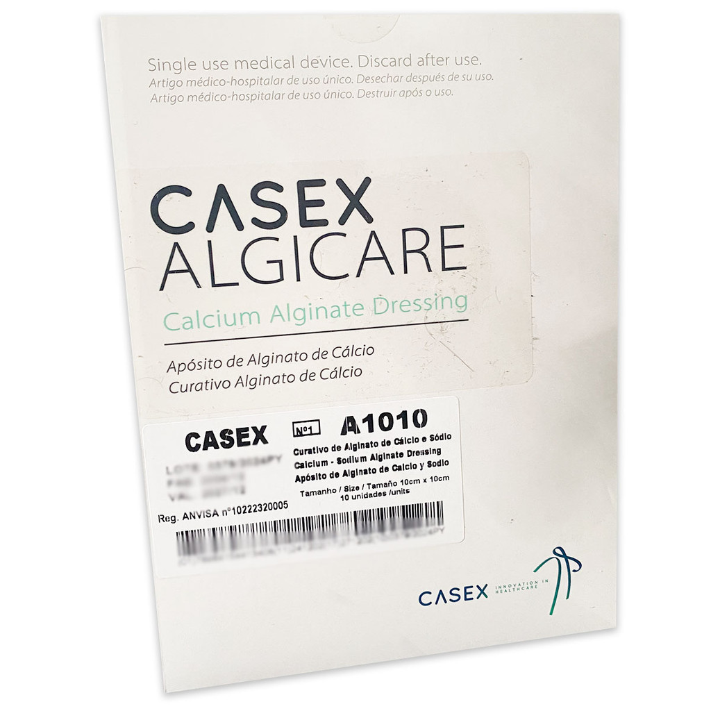 Curativo Alginato de Cálcio e Sódio 10x10 Casex 10 unidades