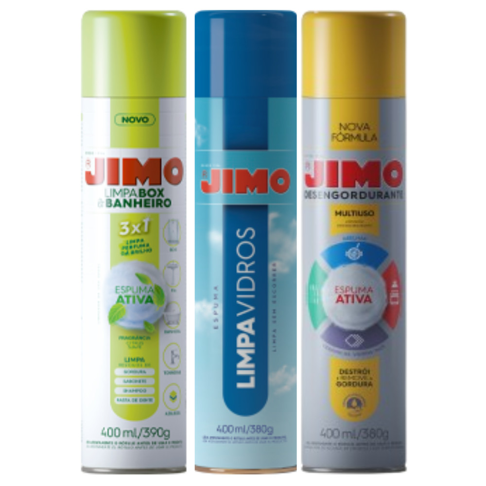 Combo Jimo Limpa Vidro Jimo Desengordurante Jimo Limpa Box Banheiro Limpeza Profissional