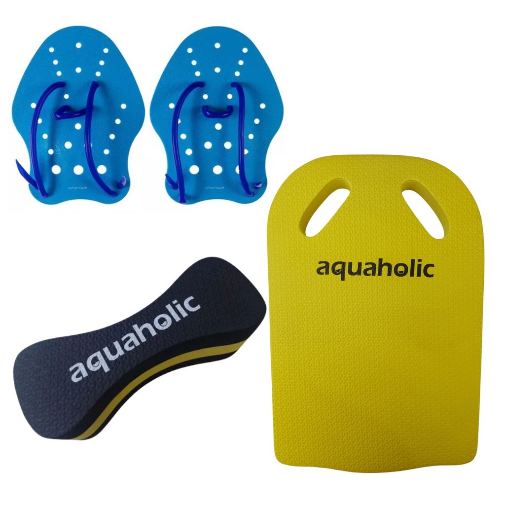 Kit Treino Natação Palmar Prancha Flutuador Pernas Poliboia