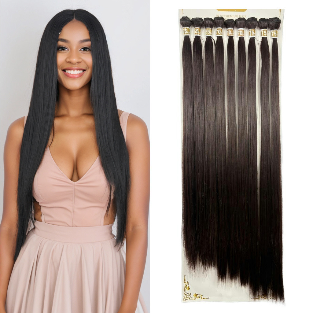 Cabelo Liso Fibra Bio Macia 65/70/75cm 9Telas 340g TOP HAIR LISO em Oferta na Shopee