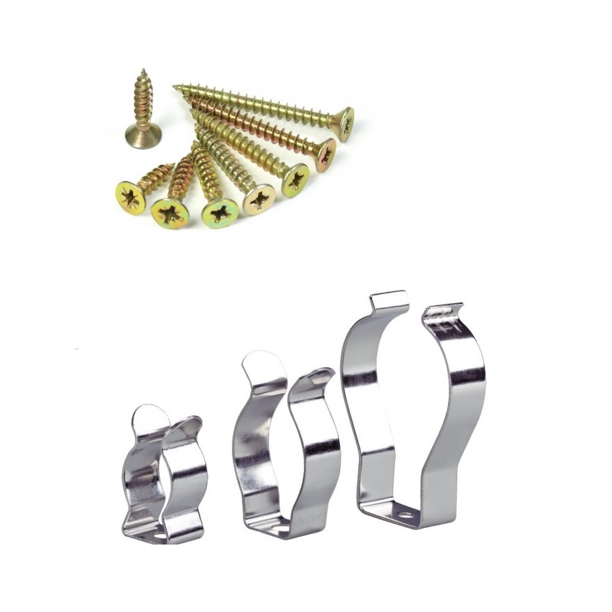 Kit 30 Abraçadeira C/ Parafuso 25,5mm P/ Lâmpada Tubular T12