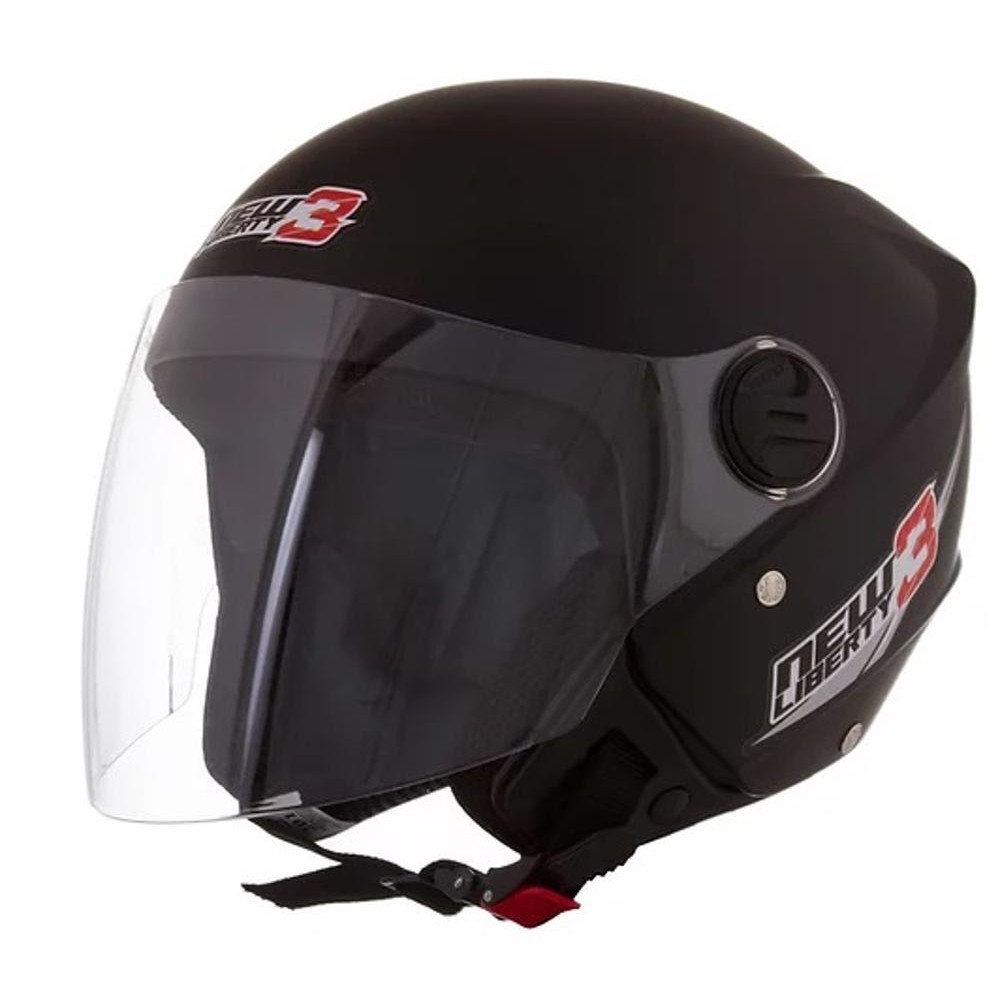 CAPACETE ABERTO TORK LIBERTY NEW THREE PRETO FOSCO