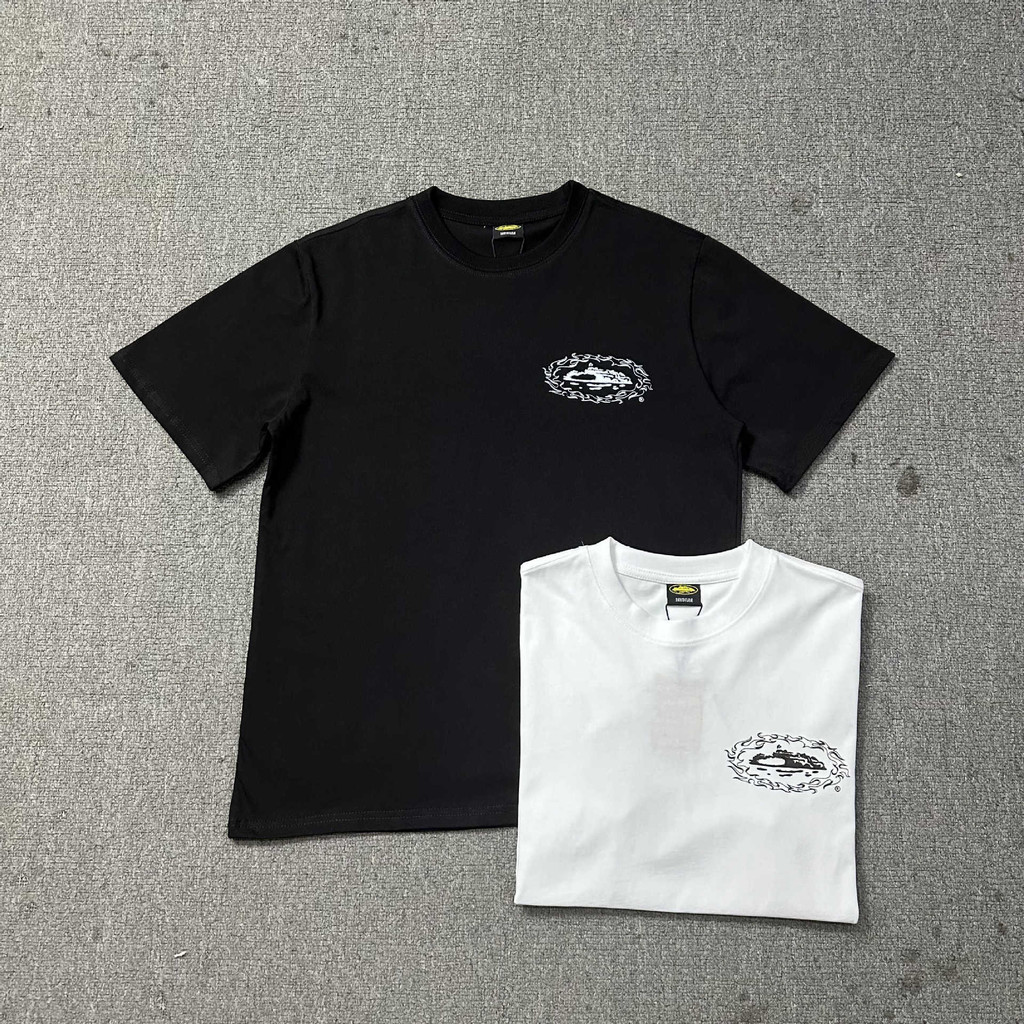 "Camiseta Alcatraz Flame Base - Impressão Frontal e! Estilo Casual Solto para Casais Modernos"