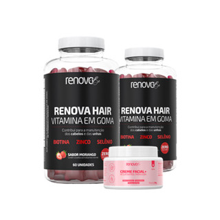 2 Renova Hair Gomas + Creme Facial Resveratrol - Renova Be