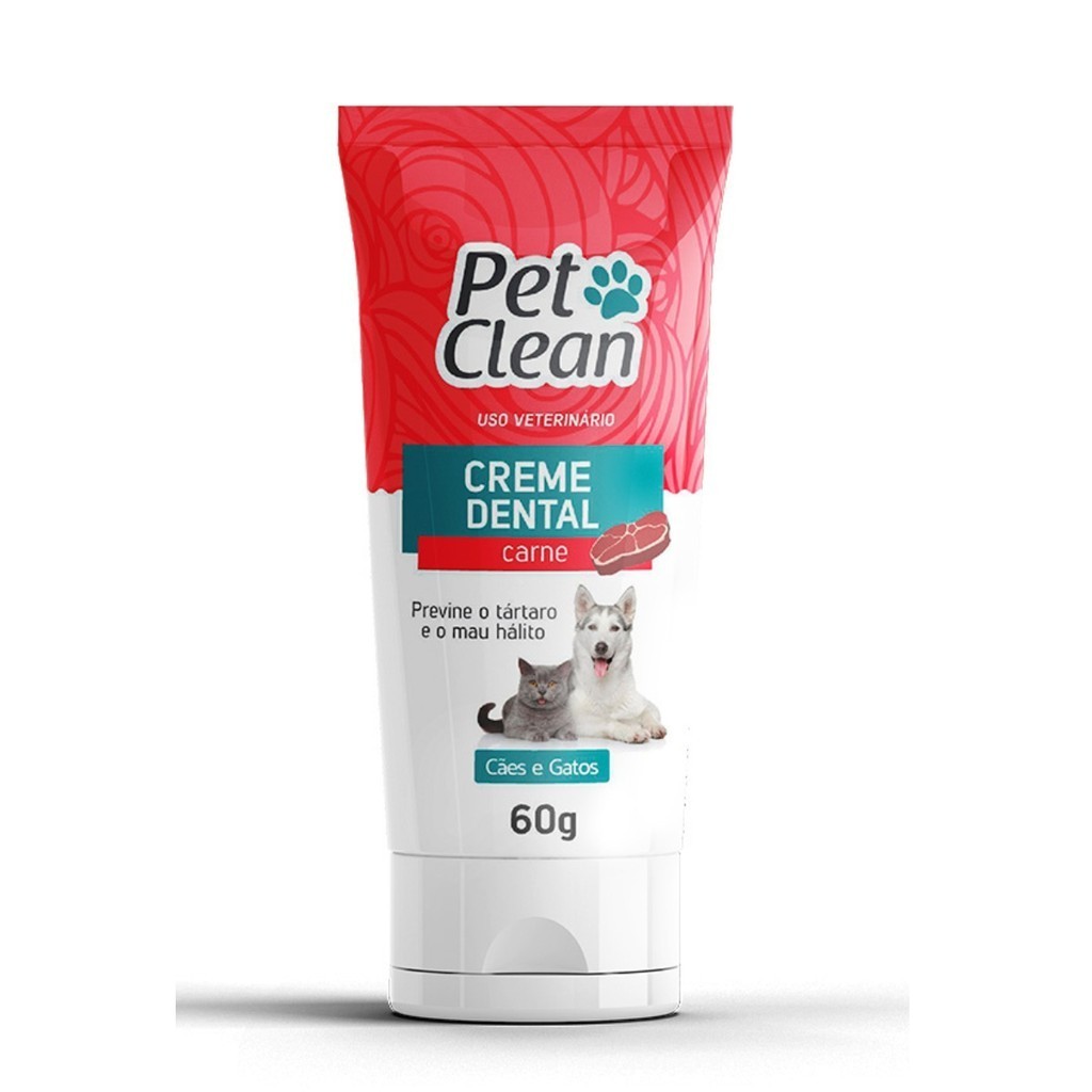 Creme Dental Carne Pet Clean para Cães e Gatos- 60 gr em Oferta na Shopee