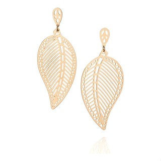 Brinco Formato Folha Vazada, Med. 6,2 Cm Rommanel 523768 em Oferta na Shopee