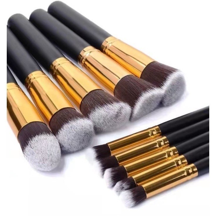 KIT 10 Pincels de maquiagem esfumar contorno kabuki profissional pronto entrega-INLIS ANA